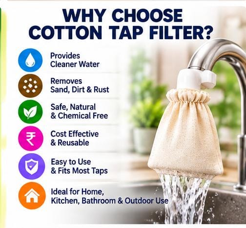 COTTON WATER TAP FILTER PACK OF 12 PCS