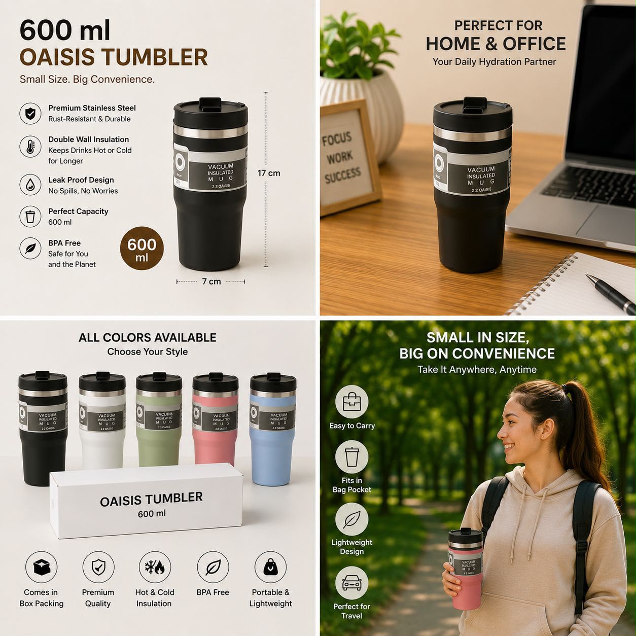 600 ML STYLISH TUMBLR