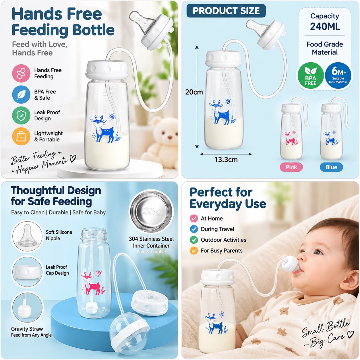 HANDS FREE BABY FEEDING BOTTLE