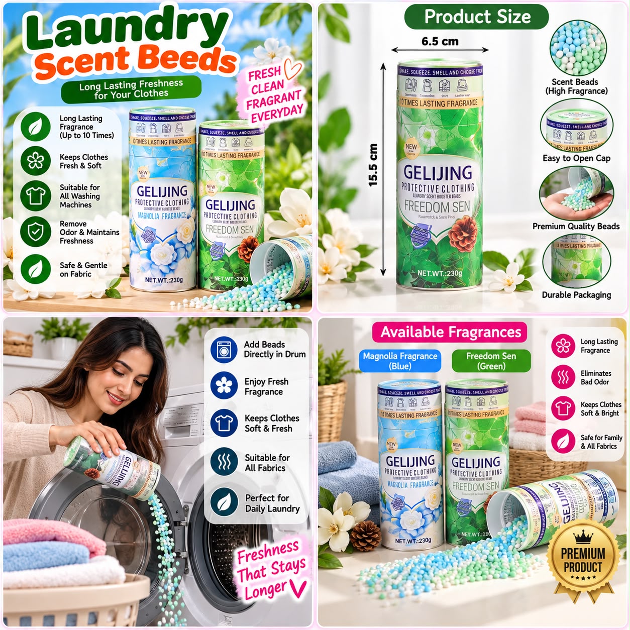 MULTIPURPOSE USE SCENTED LAUNDRY BEEDS